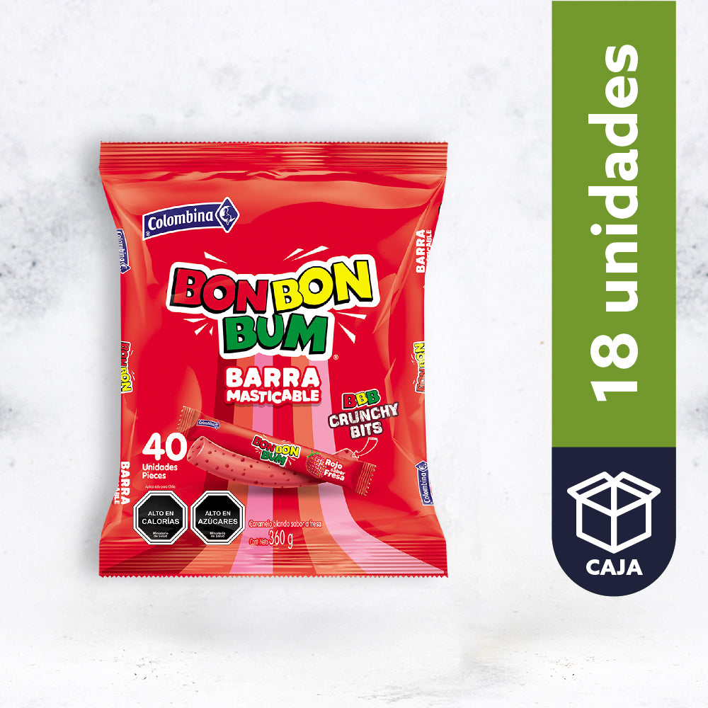 Barra Masticable Colombina Fresa Crunchy 360g