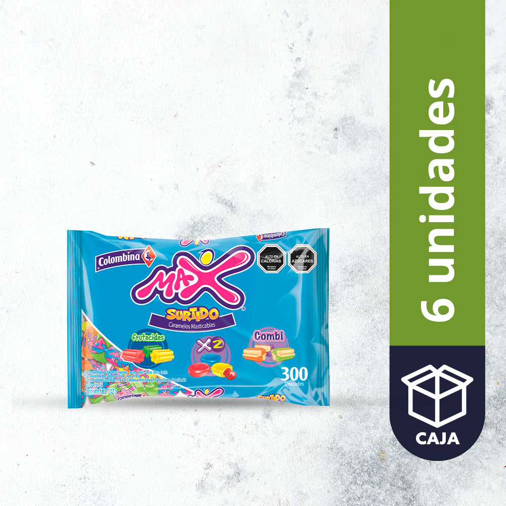 Barra Masticable Max Colombina Surtido 1242g