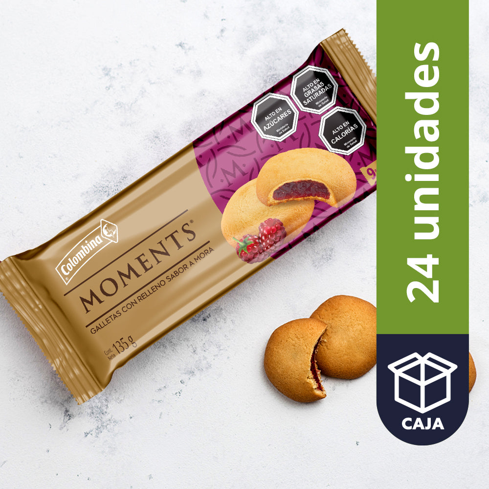 Galleta rellena Moments Mora 135gr
