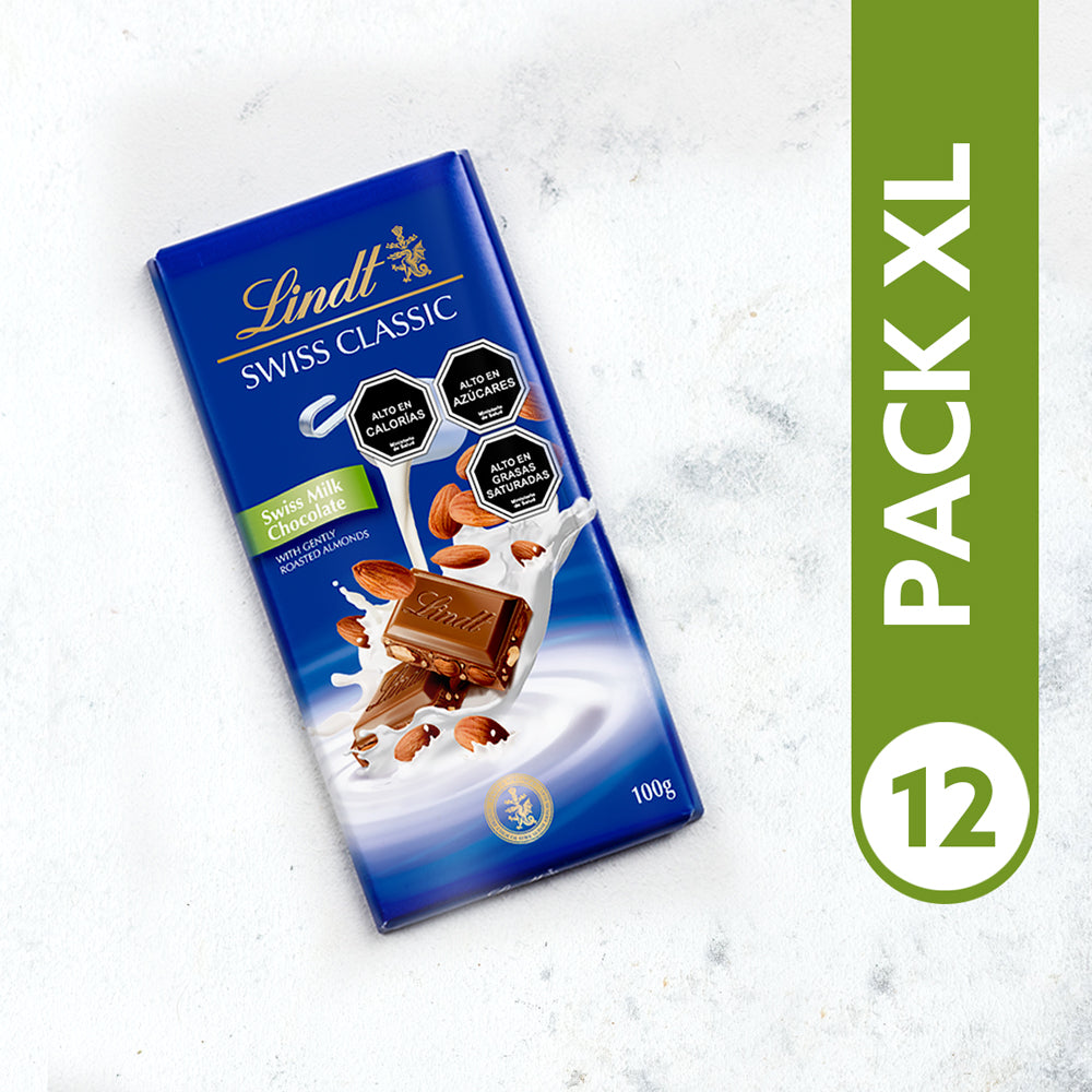 PACK XL - Barras de Chocolate Swiss Classic Leche Almendras 100gr