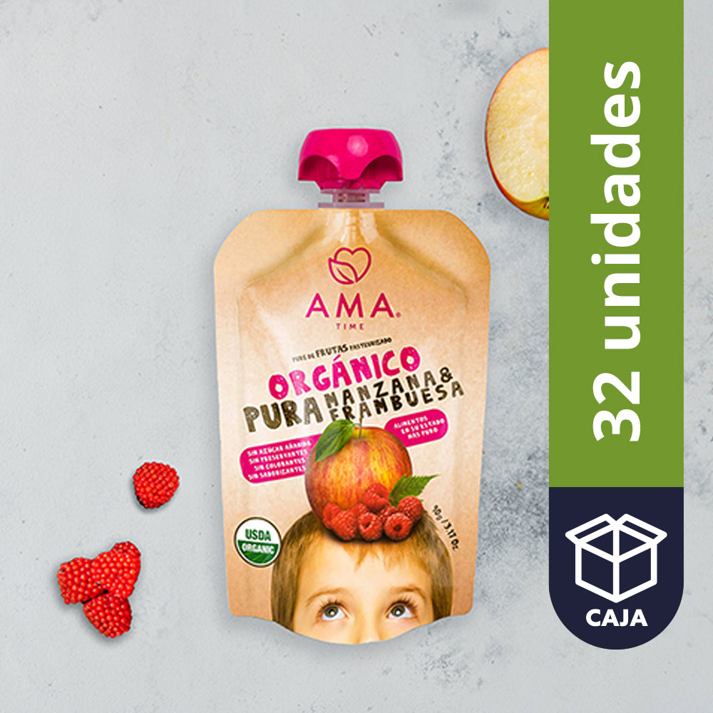 Puré de Manzana Frambuesa Orgánico 90gr
