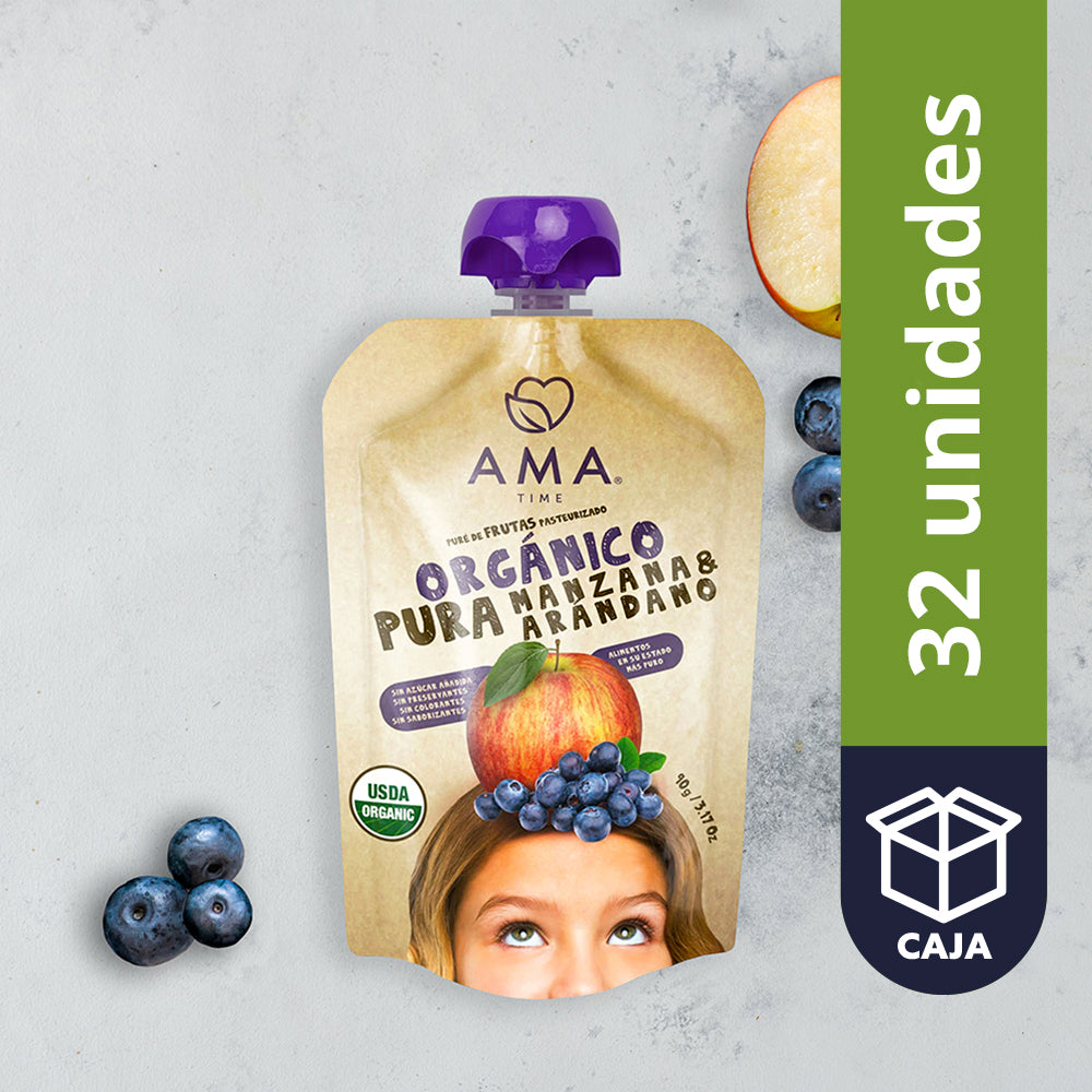 Puré de Manzana arándano Orgánico 90gr