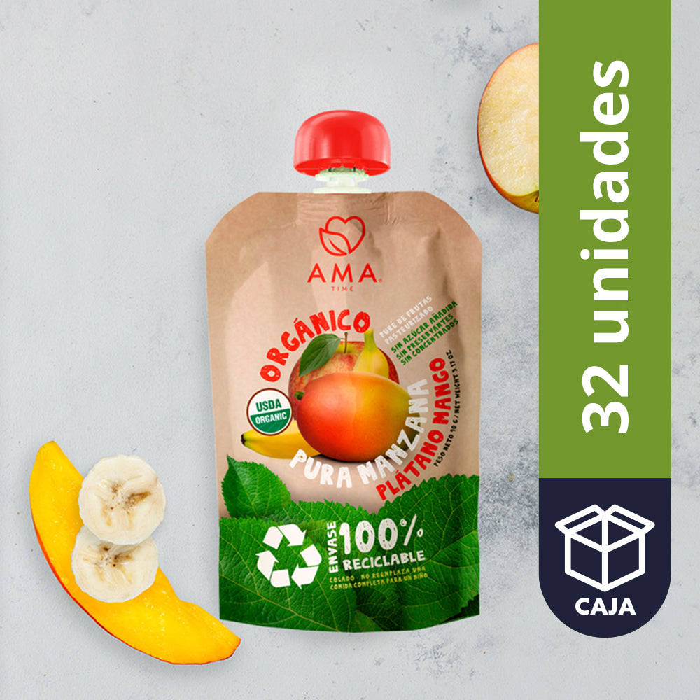 Puré Manzana Plátano Mango Orgánico 90gr
