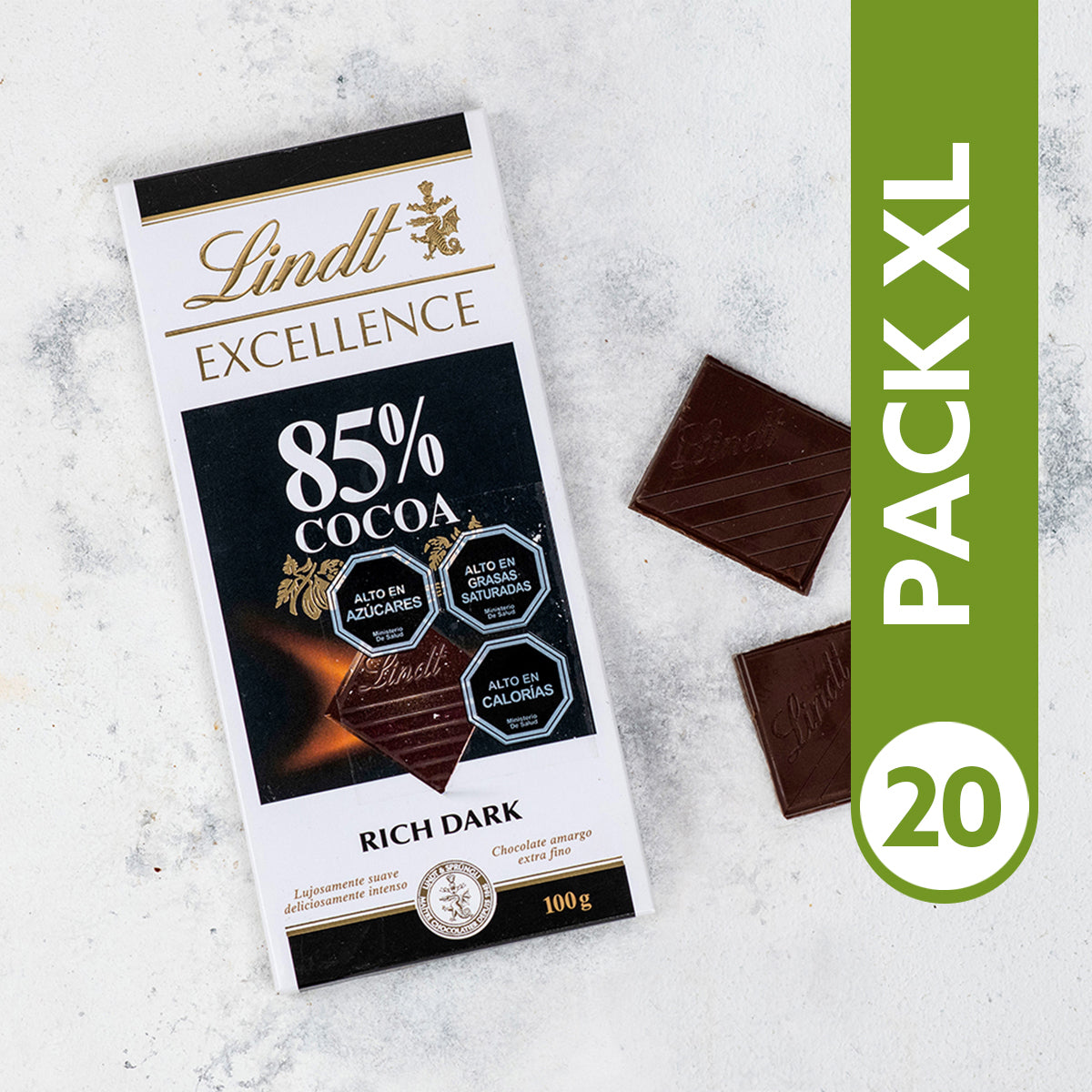 20x Chocolate Lindt 85% cacao 100gr