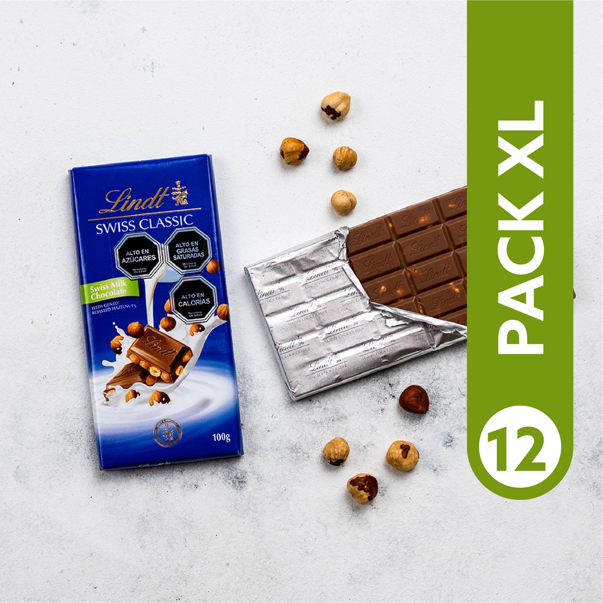 PACK XL - Barras de Chocolate Swiss Classic Leche Avellanas 100gr